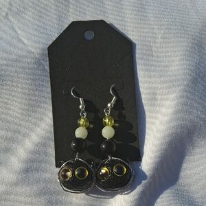 Elegant Silver and Black Earrings